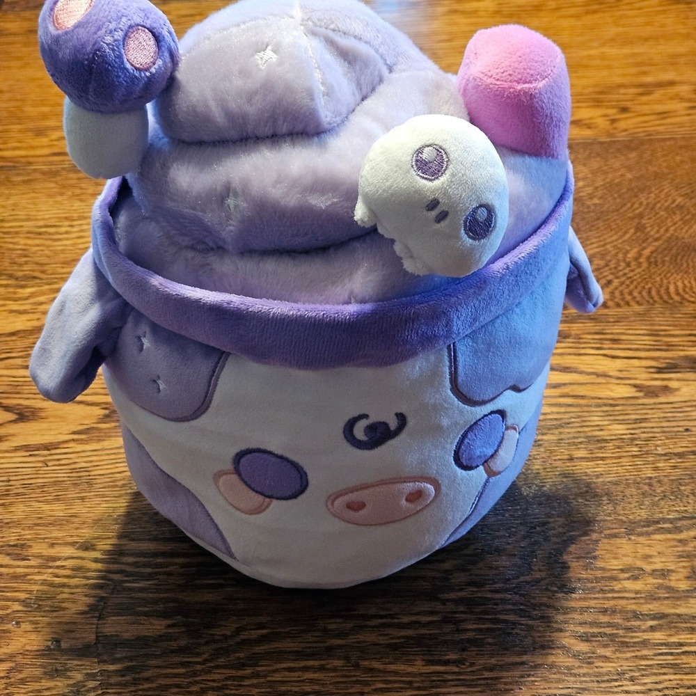 Cuddle Barn Plushgoals Ube Ice Cream Cow Plush Purple Spotted 10 Inch 68236